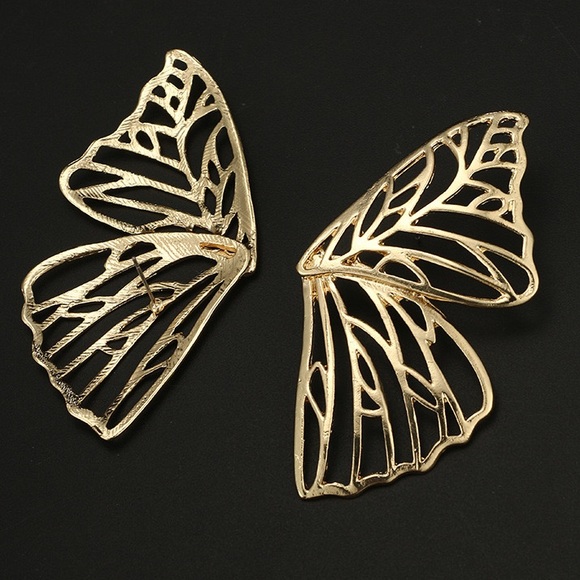 🔥New Gold Butterfly Wing Earrings - Picture 3 of 6